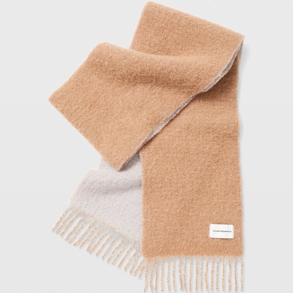 Cozy Wool Scarf - Brand New - NEVER WORN - Dark Camel/Grey - Picture 3 of 3